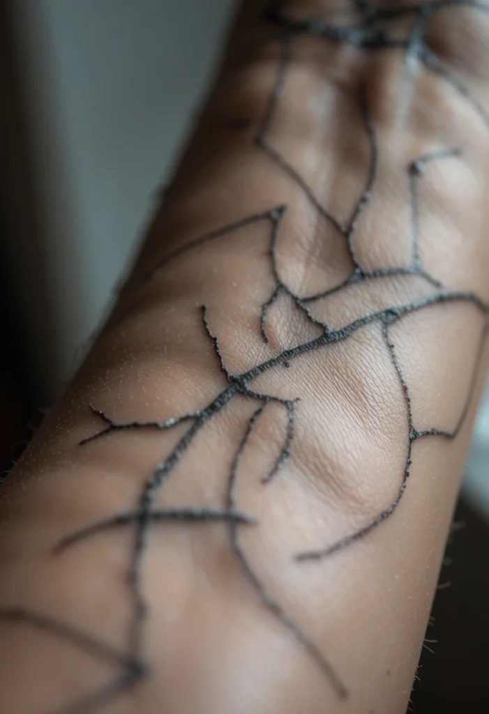 Close-up of an aging tattoo showing faded color and softened outlines, illustrating signs it's time for a professional touch-up."