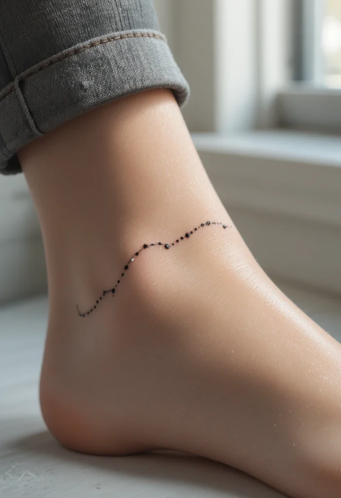Tide Line Made of Dots or Dashes