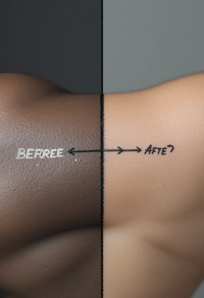 Close-up of a faded black tattoo on skin showing signs of aging, illustrating why black tattoo ink fades over time and how proper care can help prevent it.