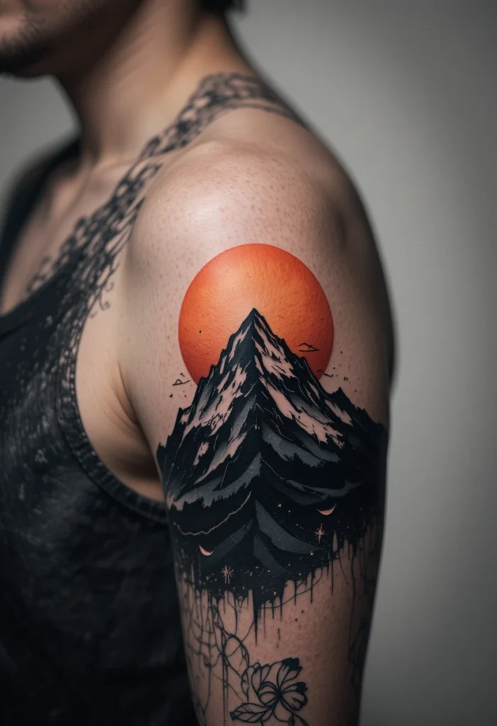 Mountain with a Rising (or Setting) Sun