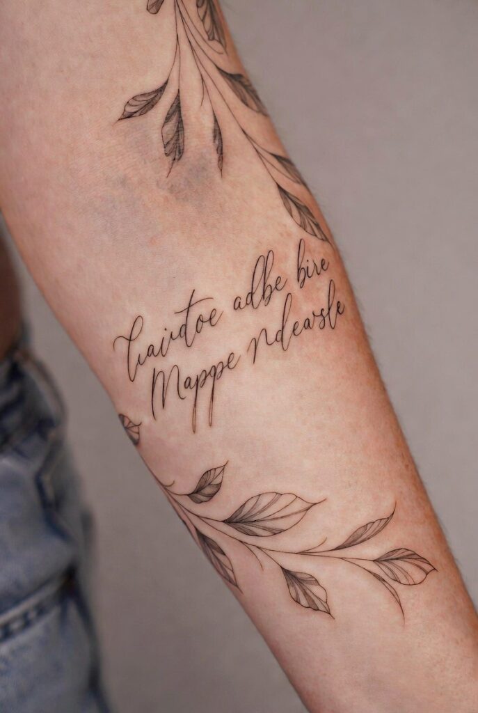 Lavender Spine Tattoo