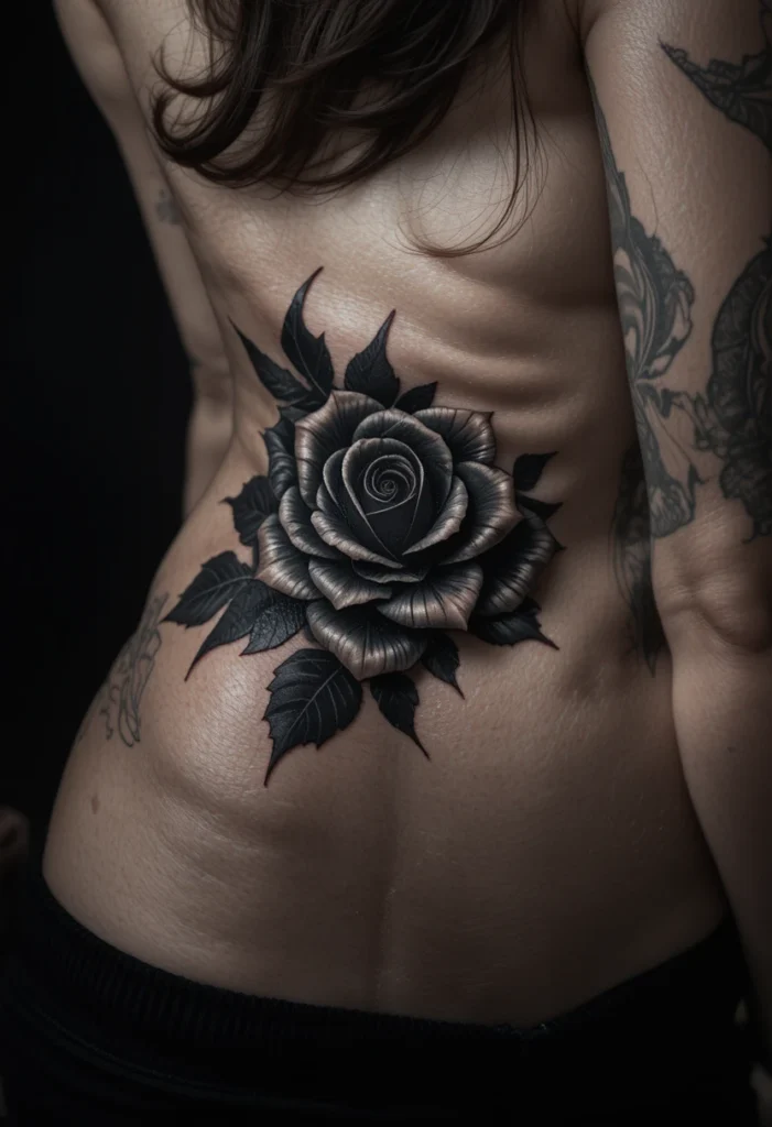 3. Rose in Black and Grey