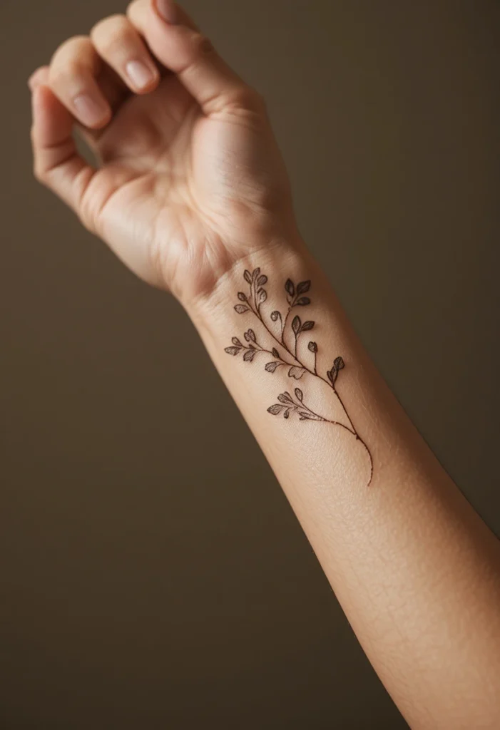 A Single-Line Wildflower on the Wrist or Forearm