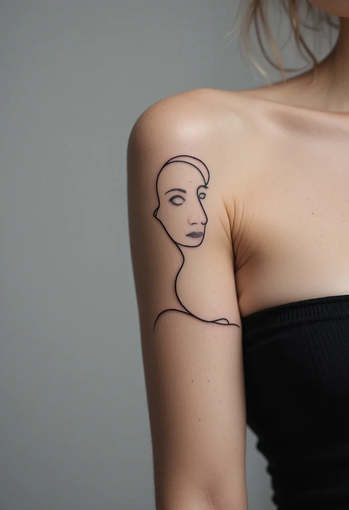  Minimalist Line-Art Face or Body Silhouette
