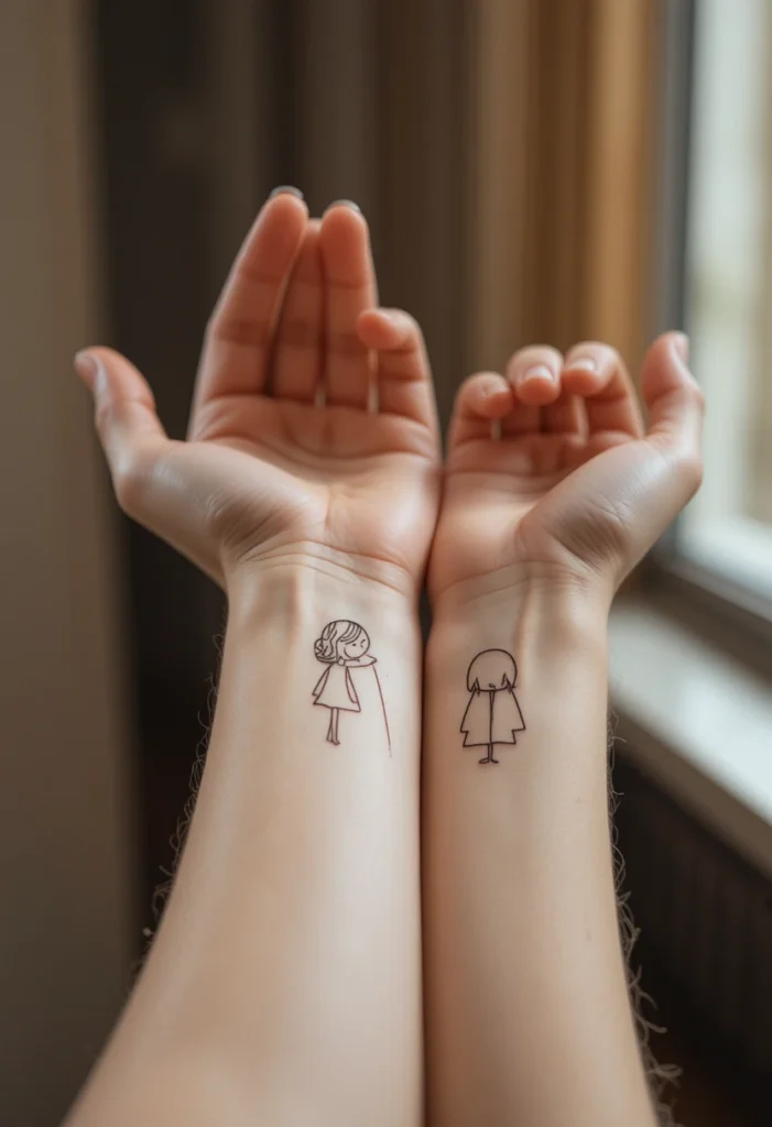 Minimalist Line-Art Embrace
