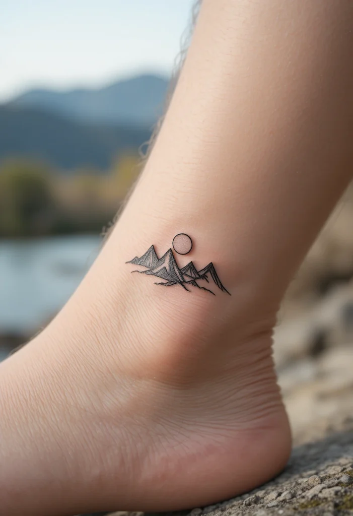 A Tiny Nature Scene (Mountain, Wave, or Sun)