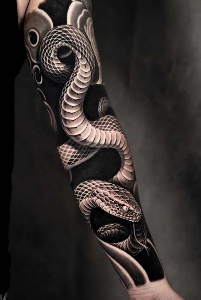 3. Snake and Peony Composition