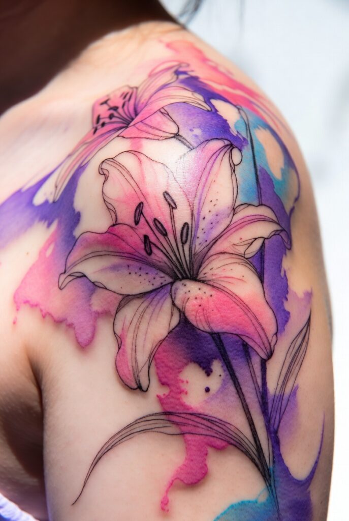 Watercolor Lily
