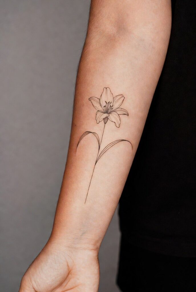 Single-Stem Fine Line Lily
Lily Tattoo