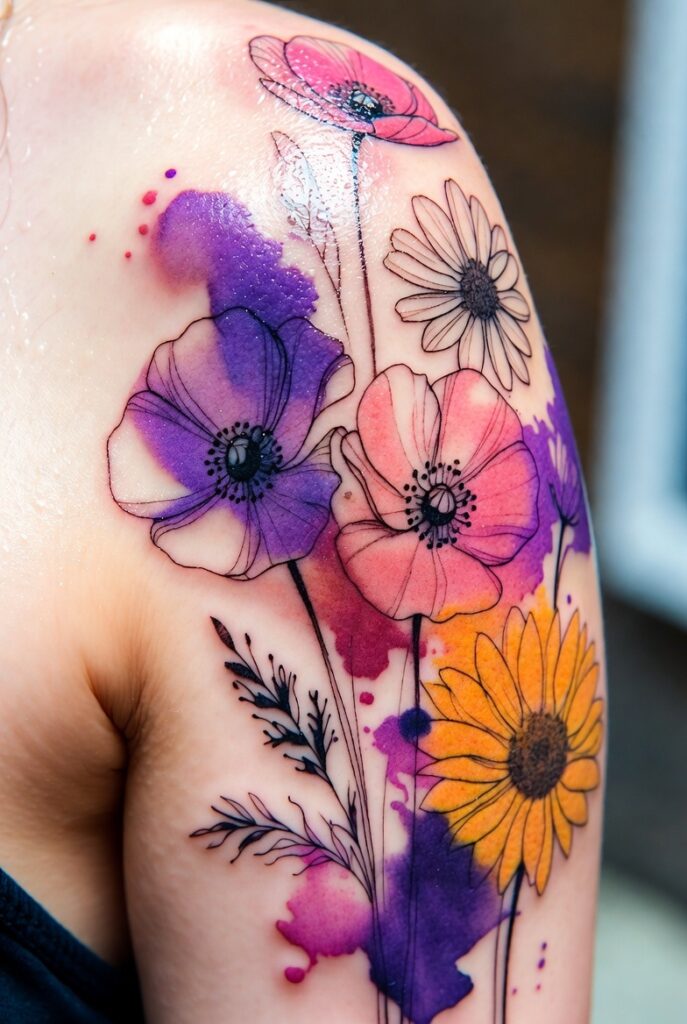 Watercolor Wildflower Splash