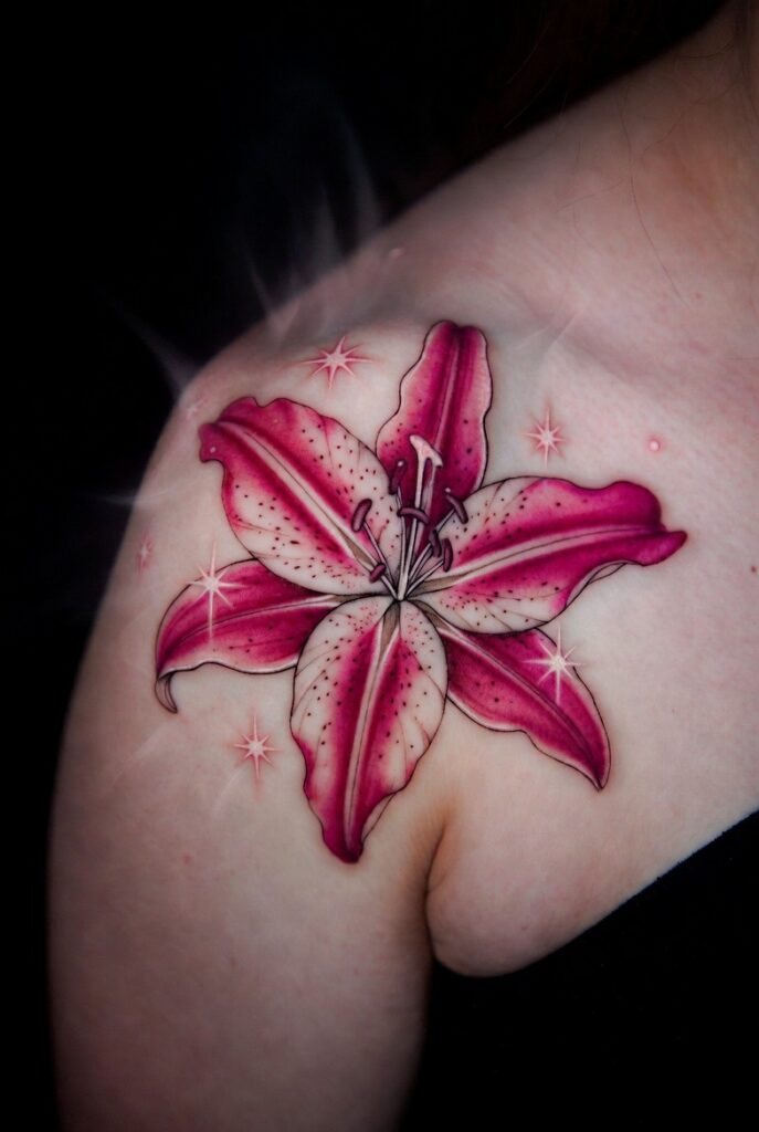 Stargazer Lily with Stars