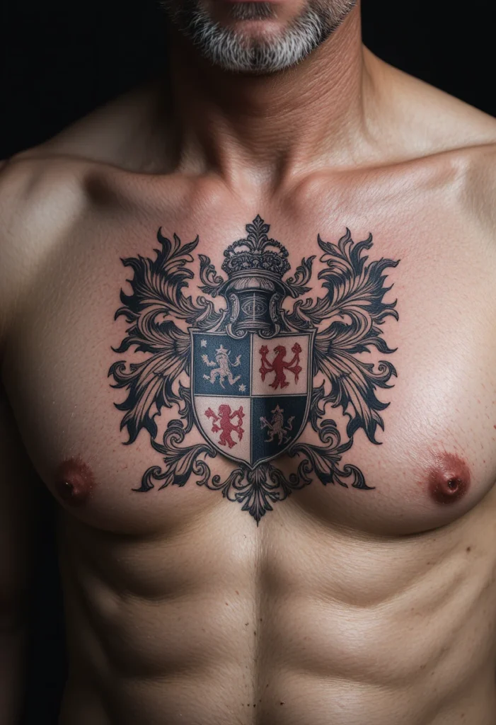 A Family Crest or Coat of Arms on the Chest or Back