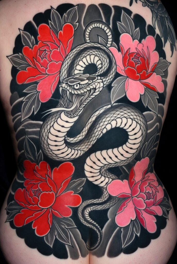 1. The Classic Coiled Hebi
Tattoo Style Snake