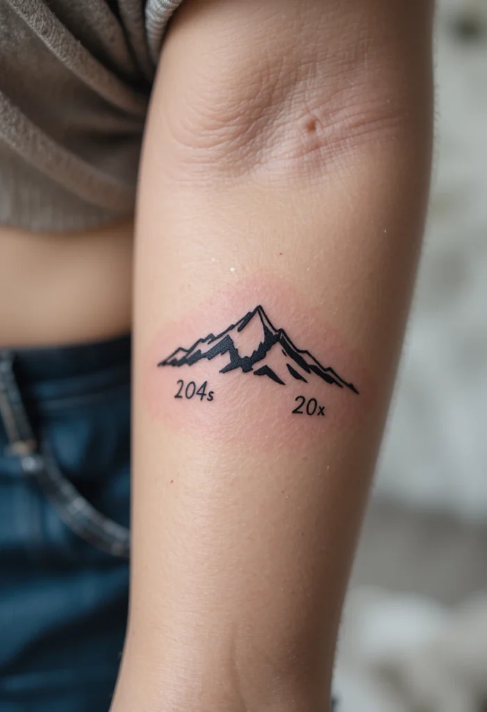 Blackwork Mountain Range Sleeve