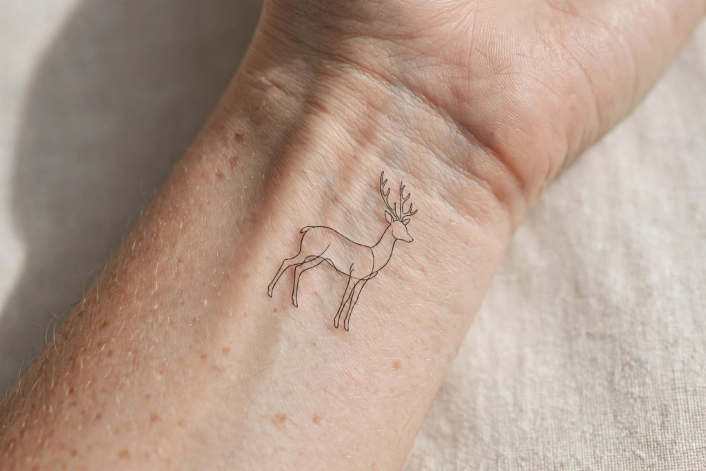 5. Geometric Deer Tattoo