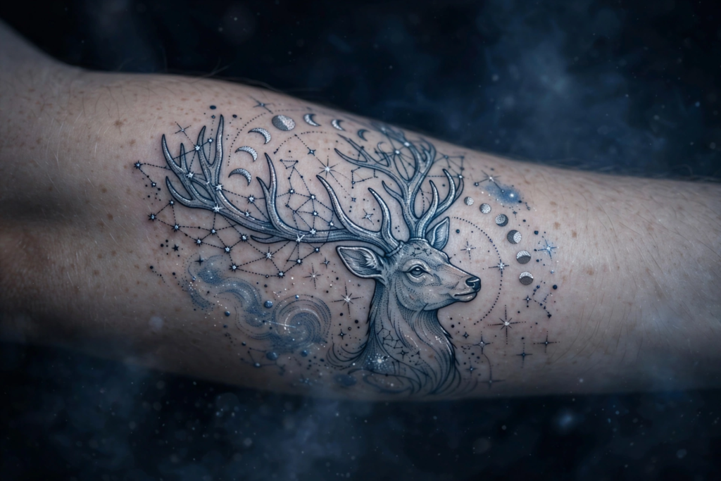 7. Tribal Deer Tattoo