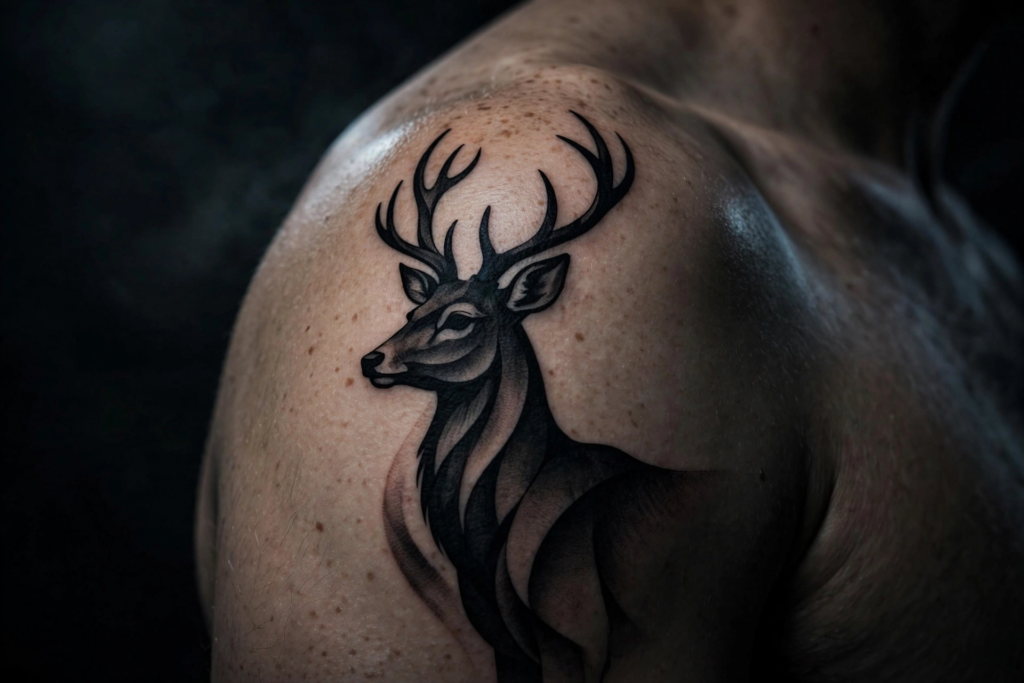 14. Black Deer Tattoo