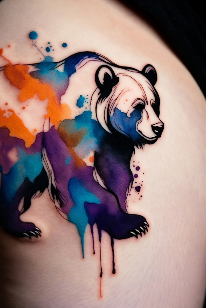 7. Geometric Bear Tattoo