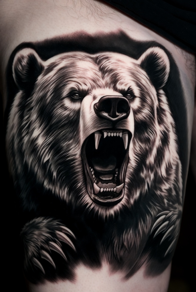 10. Roaring Bear Tattoo