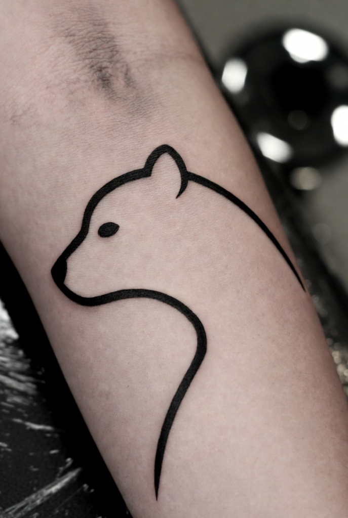 13. Minimalist Line-Art Bear