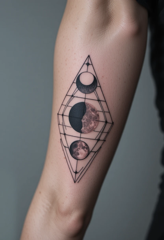 3. Minimalist Single-Line Moons