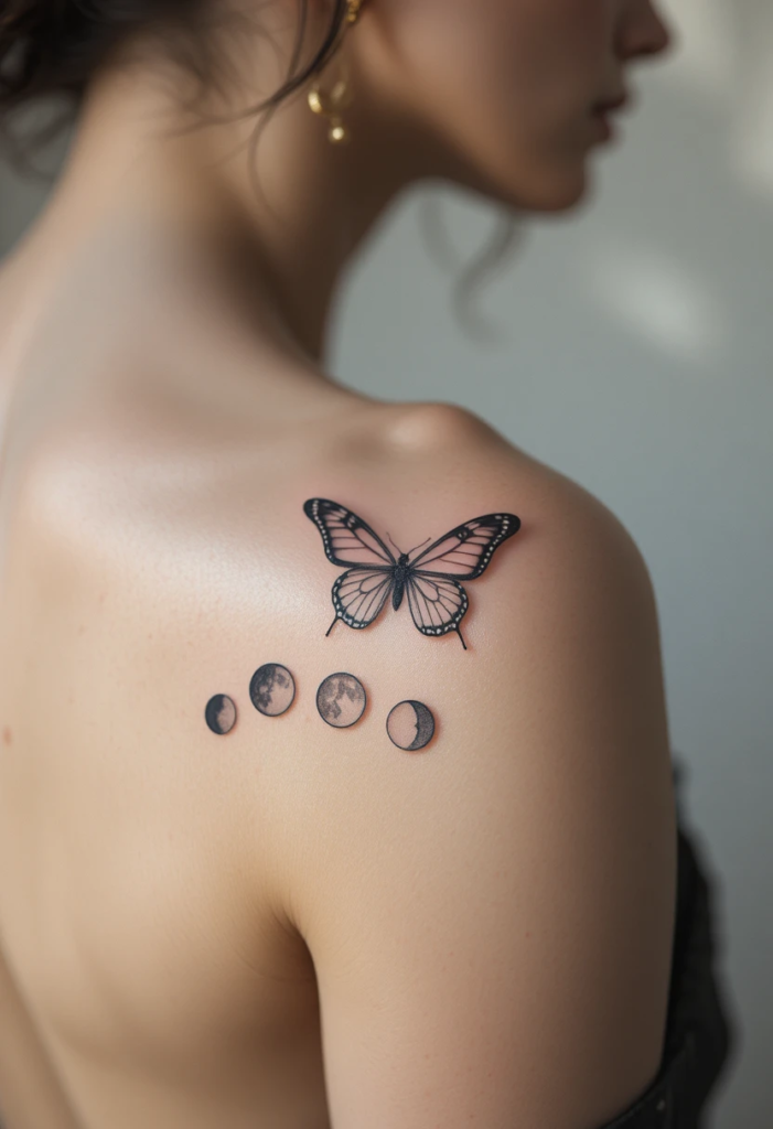 5. Moon Phases with Floral Accents