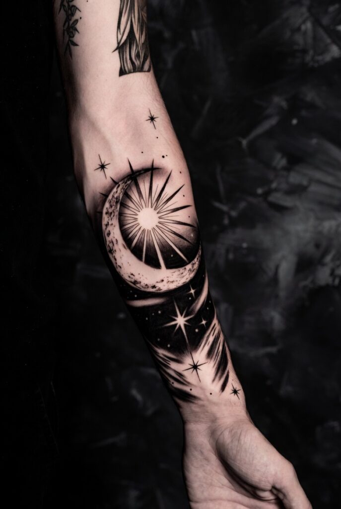 Celestial Design (Moon, Stars, Sun)