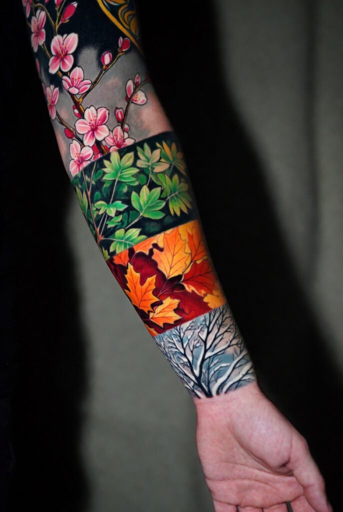 Mountain Lion or Tiger in Foliage Sleeve