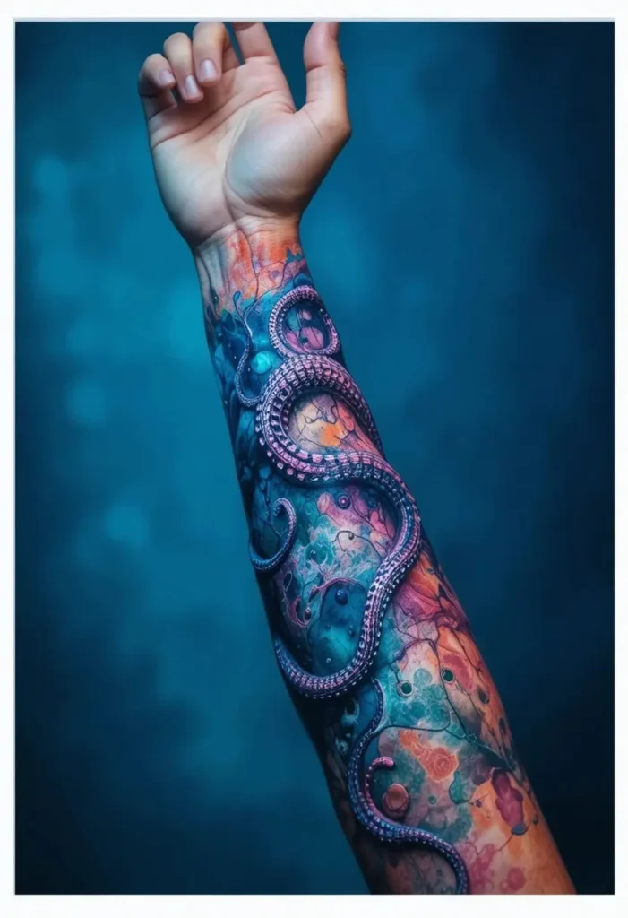 Watercolor Octopus Sleeve