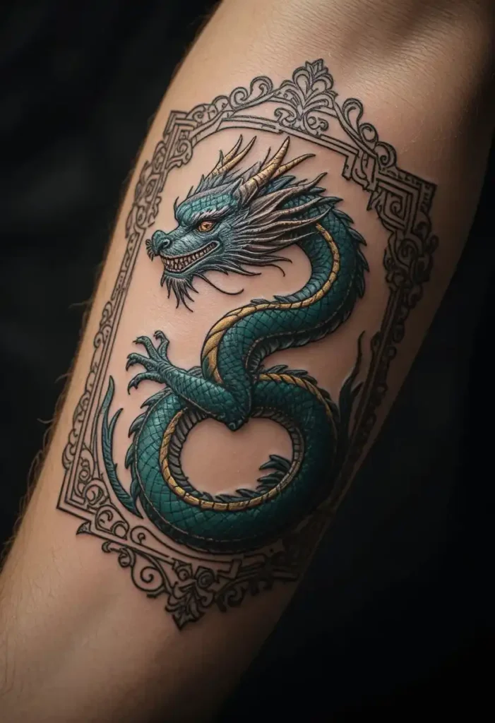 Dragon With Ornamental Framing