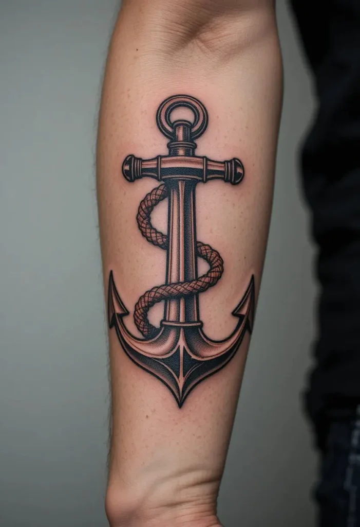 Anchor With Rope Detail