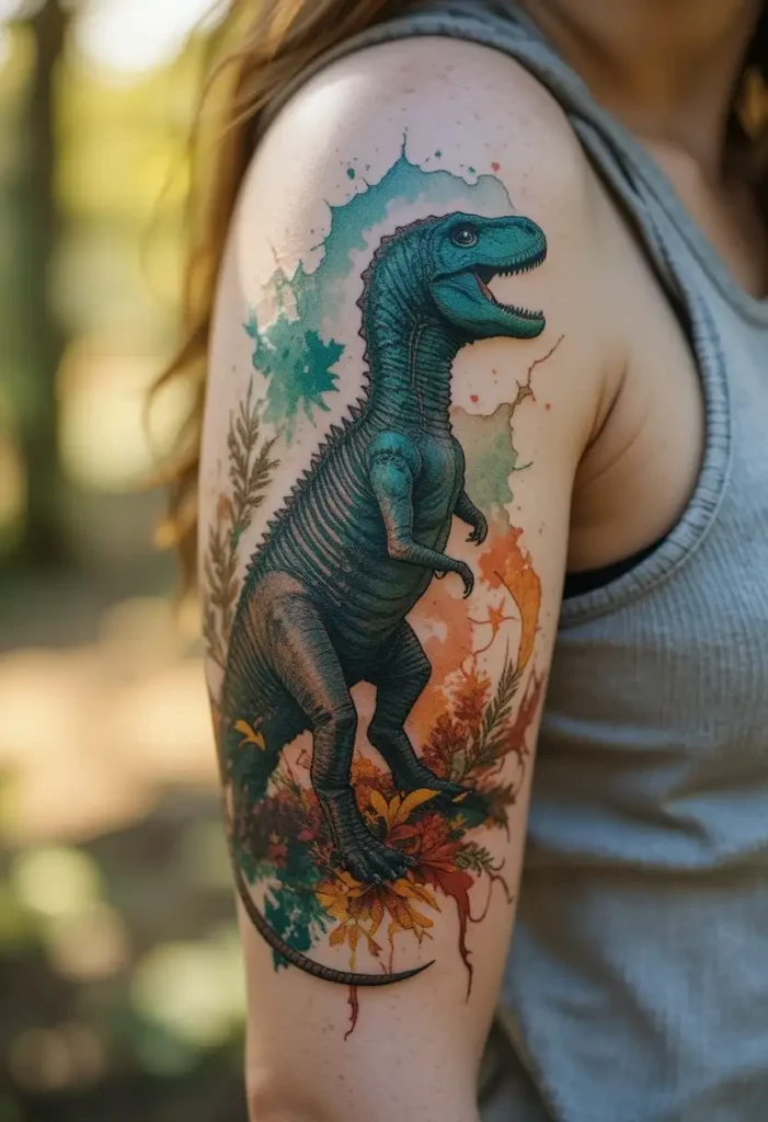 Watercolor Dinosaur Sleeve